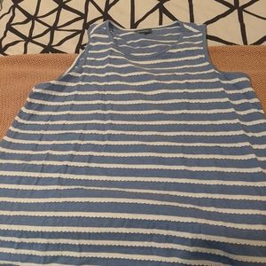 NWOT preppy blue scallop striped tank